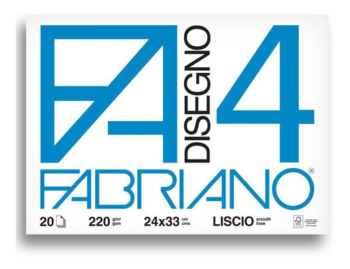 Papel Desenho Fabriano 4l 20 Fls 24x33cm 220g/m - Extra Liso