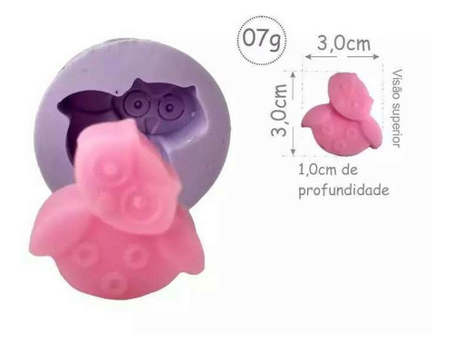 Molde Forma Silicone Coruja Mini Mod 11