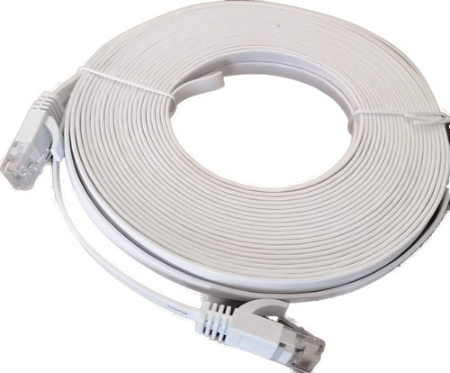 Cable De Red Rj45 Cat6 Armado 15 Metros 23awg Plano Blanco