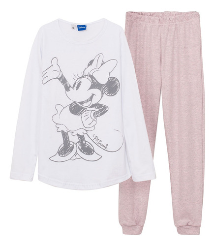 Pijama Minnie Teens - Manga Larga - Disney Lic. Original