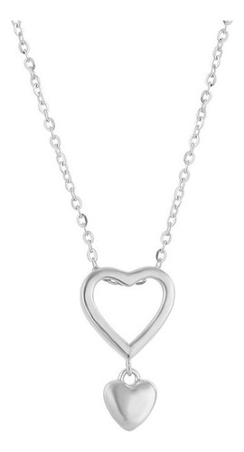 Hermoso Collar Corazón Plata Italiana Ley .925 Regalo Amor