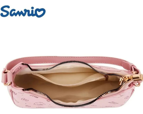 Bolsa De Mano De Hello Kitty Media Luna Rosa Hello Kitty Dorado Rosa