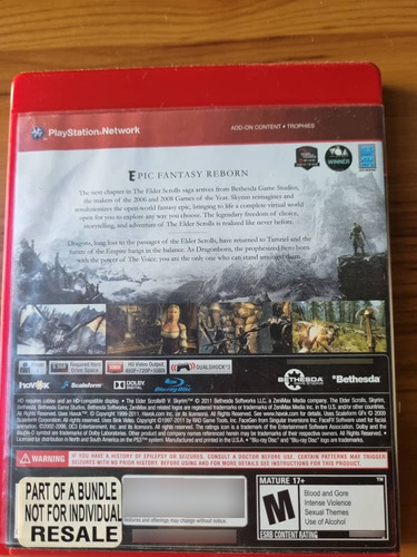 Juego The Elder Scrolls V: Skyrim Ps3 (Usado)