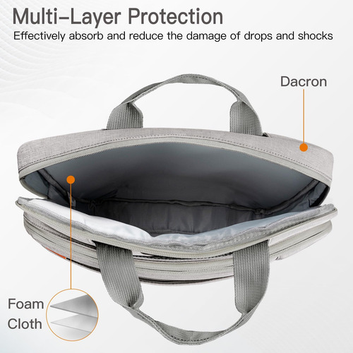 Jetech Funda Para Portátil De Pulgadas, Impermeable, Con 15, Gris Claro.