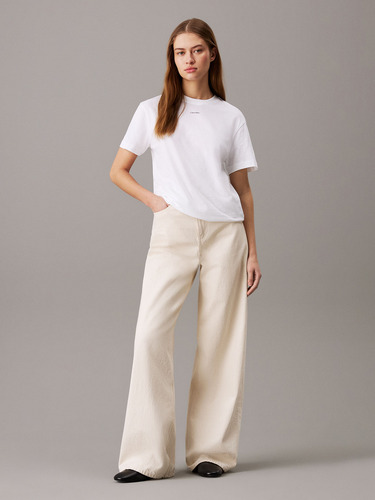 Polera Nano Logo Regular Blanco Calvin Klein