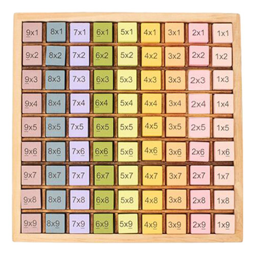 Tabla De Multiplicar Arcoíris De Madera, Juguete Para Contar