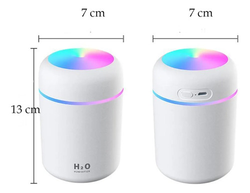 Humidificador Mini De Aire Lampara Luz Led 7 Colores H2o