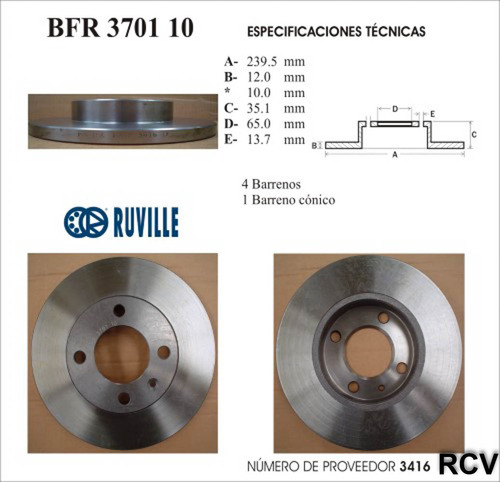 Disco Frenos Der/izq Del Para Volkswagen Jetta A3 1.8l 1997