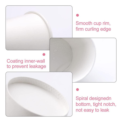 Paquete De 50 Vasos De Papel Blanco De 3 Oz, Tazas De Baño D