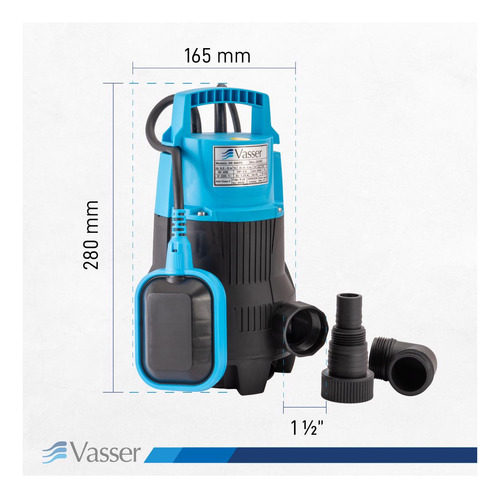 Imagen 6 de 8 de Bomba Desagote Agua Sucia Vasser De400ps 400w 10mts Cable 40