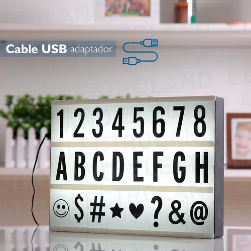 Cartel Luminoso Led Pizarra Usb Letras Número Navidad Grande