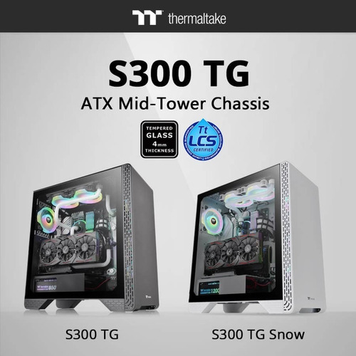 Imagen 6 de 8 de Gabinete Pc Gamer Thermaltake S300 Tg Black Tower Temp Glass