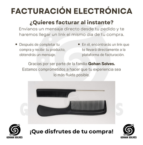 10 Kits De 2 Peines Cola Metálica Y Gruesa Sem Profesionales