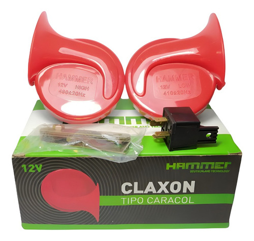 Cornetas Claxon Tipo Caracol Hammer 12v 380hz