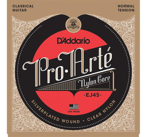 Encordoamento Violão Nylon D'addario Ej45 Médio Pro Arte