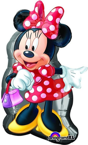 2 Globos Metálicos Grandes Minnie Mouse Figura, 96 Cm