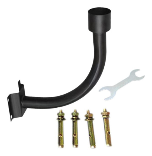 Brazo De Montaje De Extensión De Farola Solar, Curva Negra