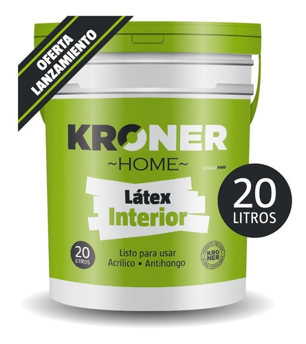 Imagen 1 de 10 de Pintura Látex Interior Mate 20 Lts Kroner Antihongo Oferta