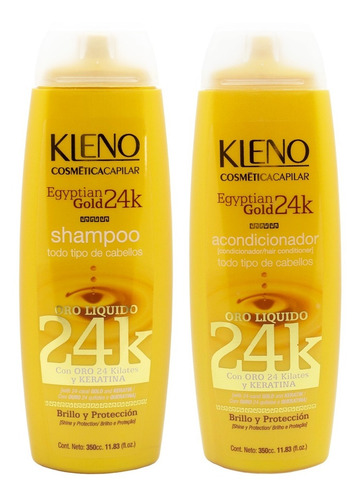 Kleno Egyptian Gold 24k Shampoo Acondicionador Brillo Local