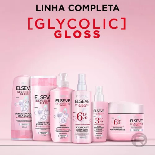 Elseve Kit Glycolic Gloss Shampoo E Condicionador 1250g