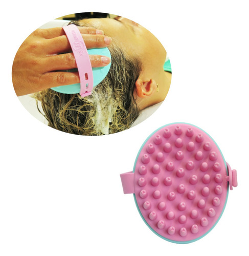 Massageadora De Couro Cabeludo Anti Caspa Relax Brush Cor Rosa