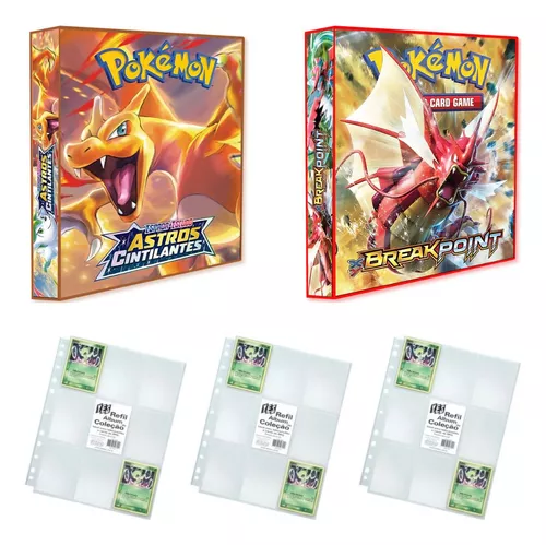 Pasta Tipo Fichário Pokémon + 30 Folhas Yes + 9 Cards