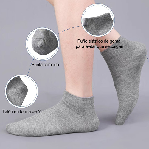 Calcetines Cortos Hombres Dama Unisex Cómodo 12 Pares