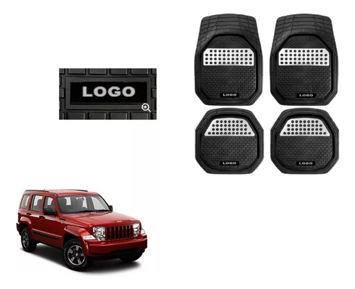 Tapetes 4pz Bandeja 3d Logo Jeep Liberty 2008 - 2012 2013