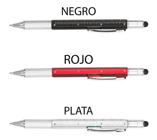 30pz Bolígrafo Multifuncional Desarmador Regla Nivel 6 En 1 Tinta Negro Exterior