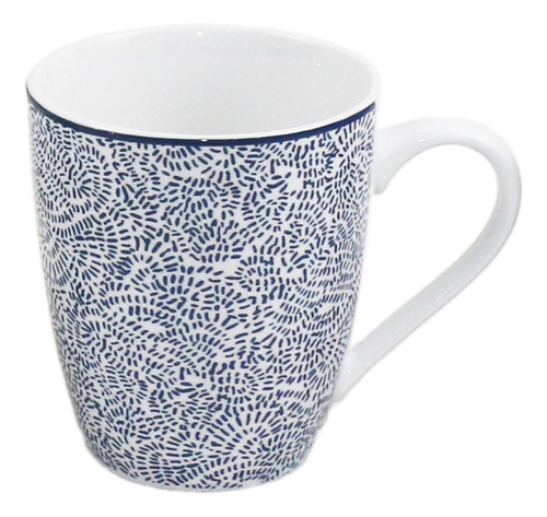 Juego De Dos Tazas Mug De Porcelana Azul 360 Ml Marca Ibili Armonía Blue