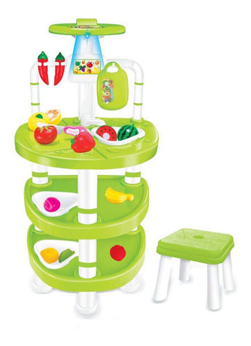 Juego Frutas Y Verduras 3 Pisos Con Banco Ml-1055 Flaber