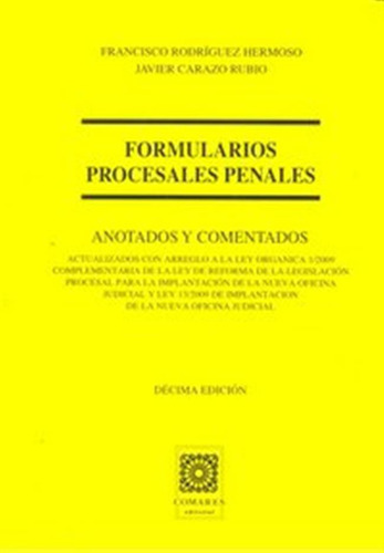 Formularios Procesales Penales 10ªed - Aa,vv,