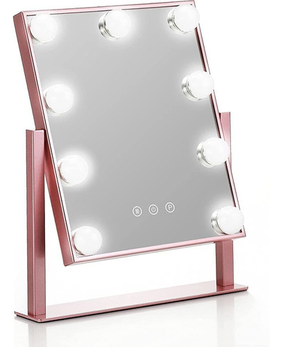 Pinkboss Bulb Vanity Mirror Tabletop Mirror Para Cosméticos 