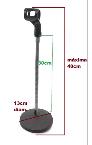 Imagem 2 de 7 de Pedestal Suporte De Mesa Para Microfone Flexível C/ Cachimbo