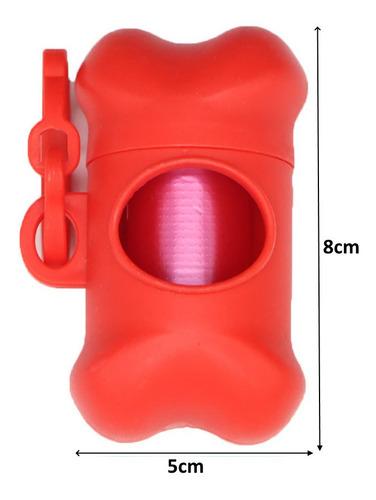 Dispensador Bolsas Heces Perros Mascotas Huesito 2 Piezas