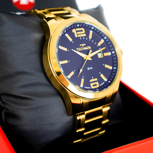 Relógio De Pulso Technos Com Corria De Aço Inoxidável Color Dourado 2