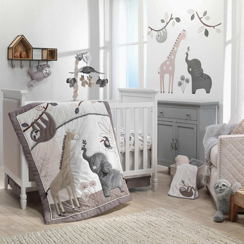 Lambs & Ivy Baby Jungle Animals - Juego De Ropa De Cama De 4