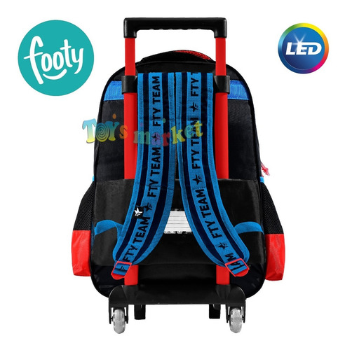 Imagen 3 de 5 de Mochila 18 Con Carro Carrito Y Luces Led Footy