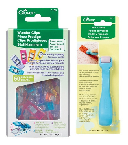 Clips Prodigiosos 50 Pzas Clover Y 1 Rodillo Abre Costuras