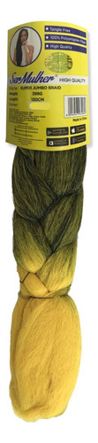 2 Pacotes De Jumbo Ombré Hair - Ser Mulher 399 Gramas Cor T1b/yellow Preto/amarelo