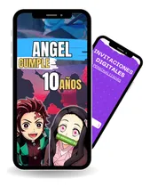 Comprar Invitación De Cumpleaños Digital Animada - Demon Slayer