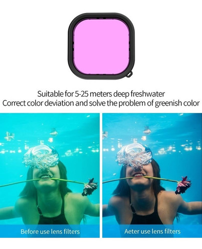 Imagen 8 de 8 de Pack 3 X Filtros De Agua Para Case De Gopro Hero 9 Black
