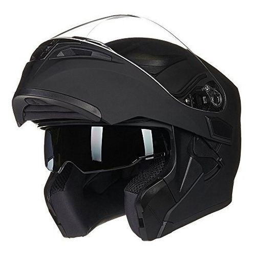 Ilm Casco Integral Modular Abatible De Doble Visera Para Mot