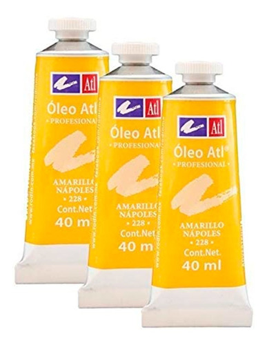 Oleo Atl T-14 40ml Arte Pintura Colores A Escoger 3 Pack