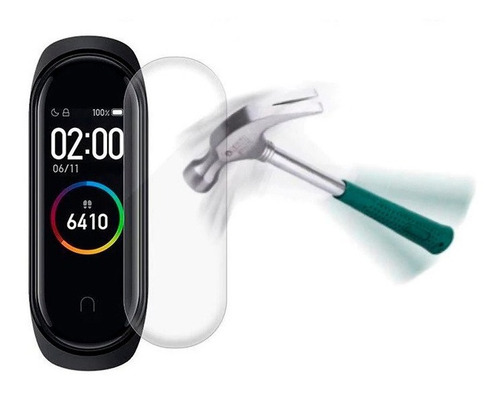 Imagem 2 de 8 de Película 9d Nano Gel Para Xiaomi Mi Band 3/4 Kit 2 Peliculas
