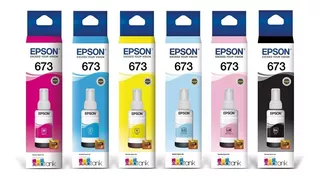 6 Pack Botella Tinta Epson T673 Ecotank L805 L810 L850 L1800