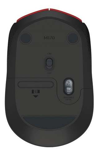 Mouse inalámbrico Logitech M170 rojo y negro