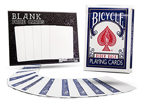 Baraja De Cartas En Blanco Para Bicicleta, Dorso Azul