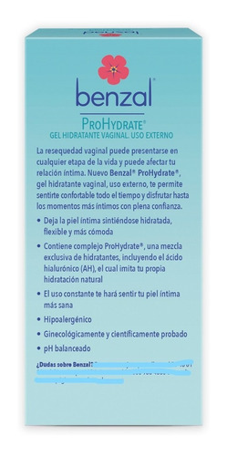 Benzal Prohydrate Kit, Jabón Intimo + Gel Lub Uso Externo