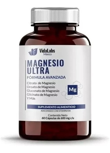 Magnesio Ultra  Vida Labs 60 Capsulas Premium Sin Sabor 